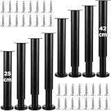 SHUESS 8 Stück Möbelfüße Metall, 25-42 cm Verstellbare Schwarz Möbelfüsse, Höhenverstellbar Möbelfüß für Fernsehschrank Sofa Lehrstuhl Badezimmerschrank