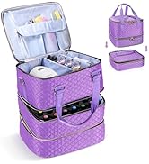 YUYAFN Nail Polish Organizer Case - Holds 84 Bottles Nail Polish & Nail Lamp Large Nail Polish Or...
