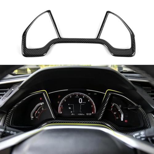 Image of Dashboard Instrument Panel Decals for Honda Civic 2016 2017 2018 2019 2020 2021 10th Gen Accessories ABS Carbon Fiber Interior Stickers