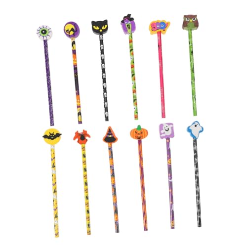 Crayons Halloween en bois VANZACK : lot de 60 fournitures scolaires pour dessin enfant