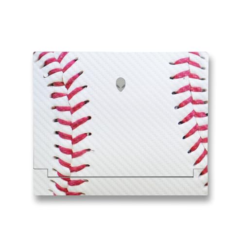 Image of MightySkins Carbon Fiber Skin Compatible with Alienware X14 R2 (2023) Full Wrap Kit - Baseball Closeup | Protective, Durable Textured Carbon Fiber Finish | Easy to Apply | Made in The USA
