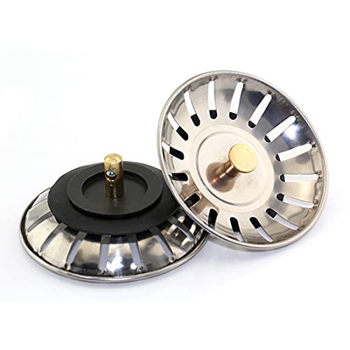 1 Pièces Bouchon Evier Cuisine Inox - Filtre Evier Cuisine Universel (Dia: 80MM), Bonde Evier avec 20 Fentes, Grille Evier Cuisine Antiblocage, Panier pour Evier Inox Vidange Rapide