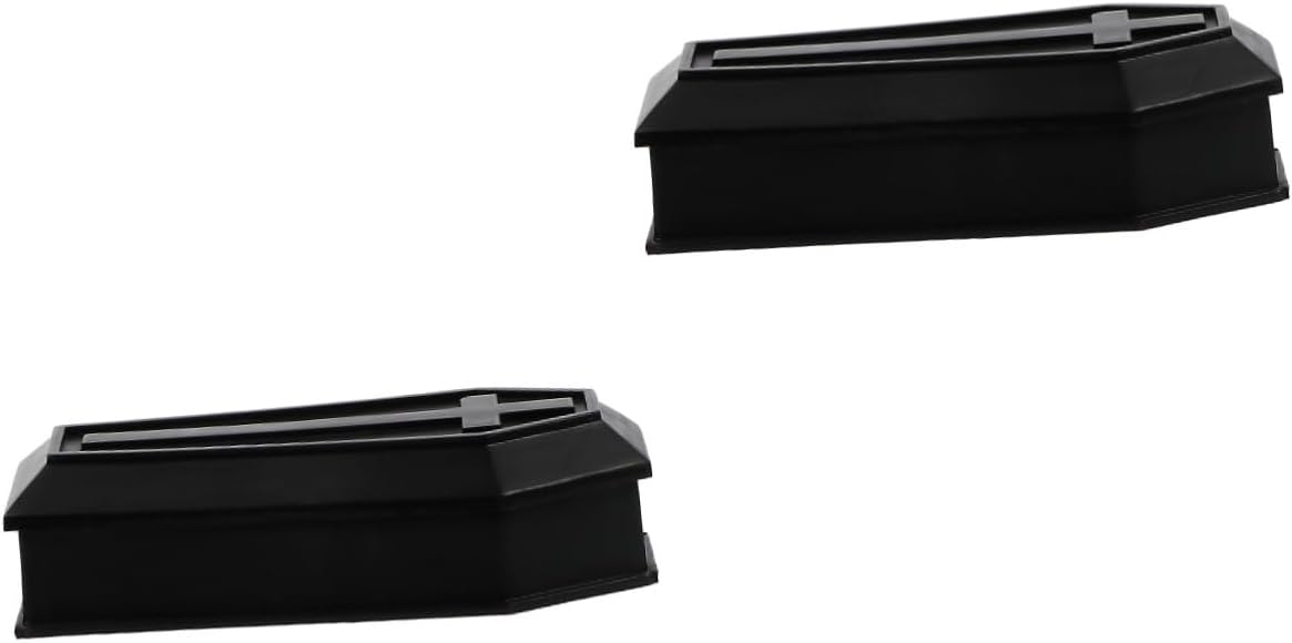 STOBAZA 2pcs Halloween Coffin Ornament Creative Prank Prop Realistic Decor for Parties Lightweight Coffin Model for Home Bar Accessory for Spooky Celebrations