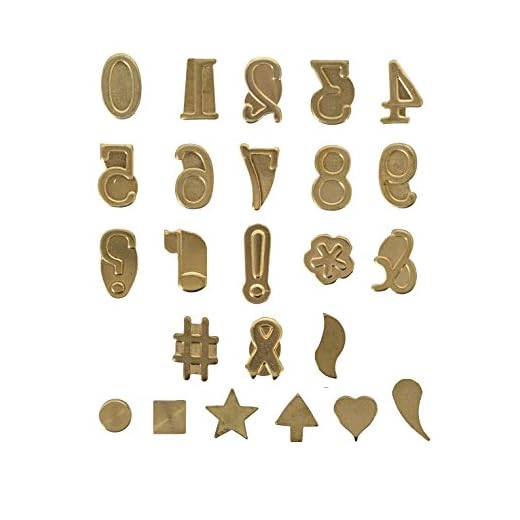 Walnut Hollow HotStamps, Number and Symbol Set for Woodburning and Leather Branding, 24 Pieces, Brown