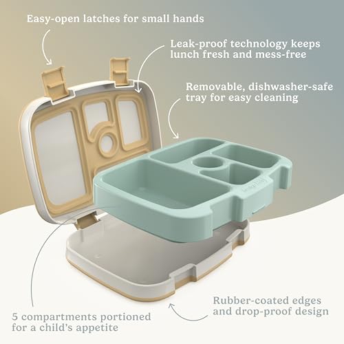 Bentgo Kids 5-Compartment Leak-Proof Bento-Style Lunch Box (Whimsy & Wonder Collection) - Ideal for Ages 3-7, Drop-Proof & Durable, Dishwasher Safe, & PFAS & BPA-Free Materials (Wavy) - Image 6