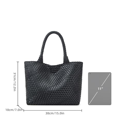 Bolso tote grande tejido para mujer miniatura 6