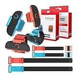 BUPVIOOD Switch2 Joy-Con用リストバンド リストストラップ 4in1セット(リストバンド*2 + レッグバンド*2) 人間工学設計 防水性 通気性 サイズ調整可能 伸縮性 滑り止めパッド付き スイッチ2 ジョイコン用 アクセサリー Just Danceシリーズ/Zumba deに対応可能 ブル/オレンジ