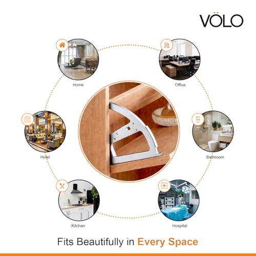 Image of VOLO Shoe Rack Fittings | Shoe Drawer Hinges for Cabinets, Space Saving Shoe Organizer Hardware for Modular Shoe Wardrobes Storage | Pack of 2 Pieces (1 Pair) | (Stainless Steel, 3 Layer)