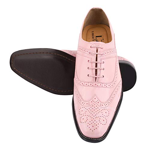 Image of LIBERTYZENO Mens Brogue & Plain Genuine Leather Animal Print Lace Up Oxford Dress Shoes for Easter Gift