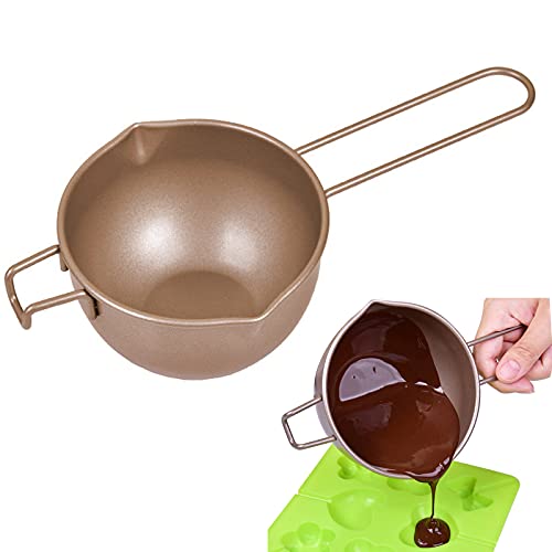 Cazo para baño María Olla de Derretir,Crisol de Chocolate,Mango Resistente Al Calor,Olla de Derretir Antiadherente,con...