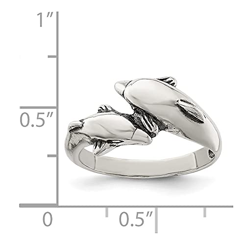 Diamond2Deal Solid 925 Sterling Silver Dolphin Ring3