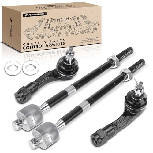 A-Premium Set of 4, Front Inner & Outer Tie Rod End Kit Compatible with Hyundai Accent 2018-2022 & Kia Rio 2018-2023