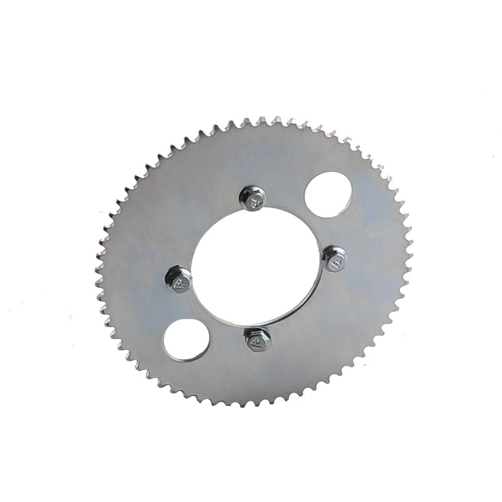 65T 54mm Rear Sprocket with 25H 136 Links Chain for 43cc 47cc 49cc Electric and Petrol Scooter Razor eBike Dirt Pit Bike Pocket Bike Mini Go Kart ATV Quad Buggy Dune Lawn Mower Four Wheeler (Gold)