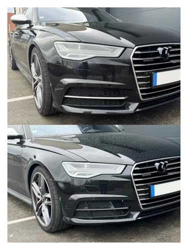 Cubiertas de parachoques Audi A6 con rejilla de panal y acabado plateado 7
