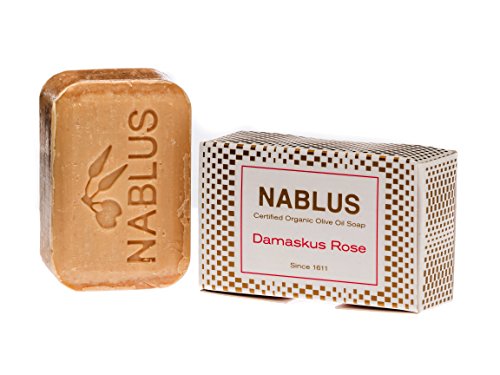 Nablus Soap Natürliche Olivenölseife Damaskus Rose, mit 80% extra nativem Olivenöl, palmölfrei, 100g Cover