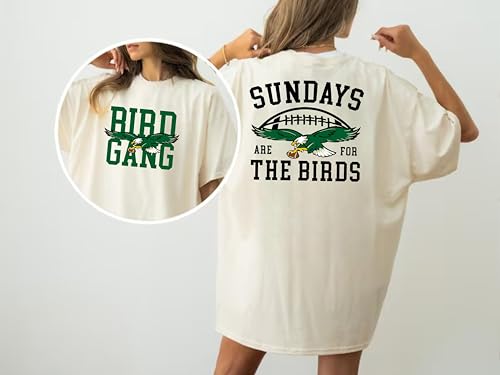 Football T-Shirt, Sundays are for The Birds Tshirt, Bird Gang Outfit, Game Day Football Shirt Unisex Gift Top2