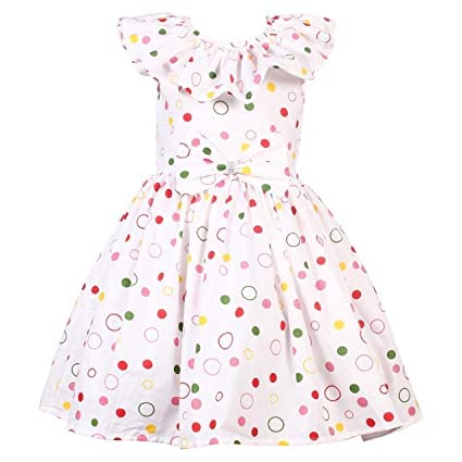 Image of Alina Enterprises Cotton Floral Digital Printed Girl's Frock for Summer