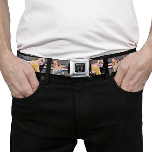 Cinturón de seguridad para vaqueros con estampado de rayas Pin Up en conciertos 3