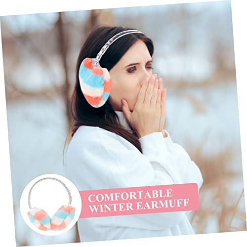 Colorful Love Heart Plush Earmuffs for Winter Soft Fur Ear Covers Windproof and Warm Ear Protection for Girls Cute Cartoon Design2