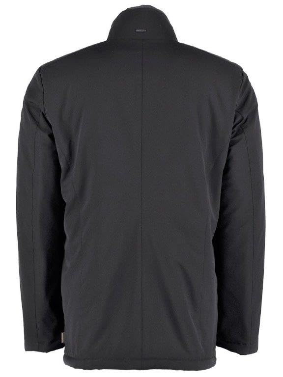 Image of Hue & Hide Urban Sophistication: Men's Sleek Black Jacket - A Modern Wardrobe Essential for Stylish Impact