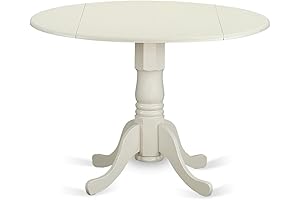 east west furniture DLT-WHI-TP Dublin Modern Kitchen Table, 42x42 Inch, Linen White