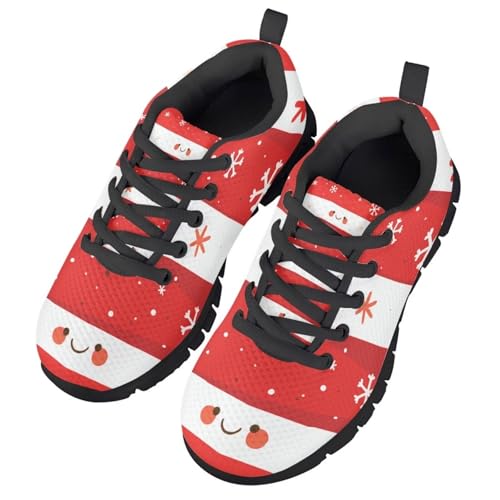 Christmas Boys Girls Lightweight Running Shoes Lace Up Breathable Walking Shoes Non Slip Tennis Sneakers for Little Kid Size11-13/ Big Kids Size1-52