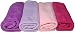 Plush Microfiber Towels/WASHCLOTHS, Ultra Soft Thick (12"x12", Pink Dark, Pink Light, Purple, Lavender) 4-Pack