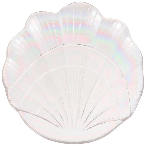 Image of SHINEOFI Jewellery Plate Dish Combining Beauty and Refined Shell Shaped Made of Crown Glass Creative a Jewellery Storage Plate and Decorative Tray for Photo Prop or Engagement Use