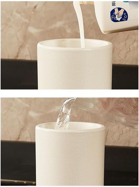 Kitchen Soap Dispenser Ceramic Soap Dispenser Push Type Nordic Style Simple Hand Soap Facial Cleanser Container Shower Gel Shampoo Bottle Bathroom Soap Dispenser(03)