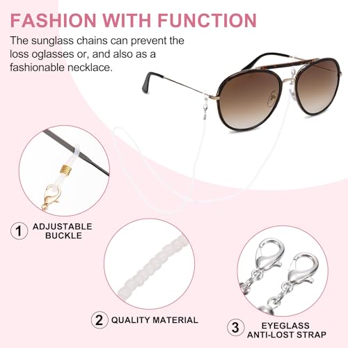 Image of uxcell Eyeglass Chains for Women, Eyeglass Holder Bead Chains Adjustable Sunglasses Lanyards Holder Chains for Glass