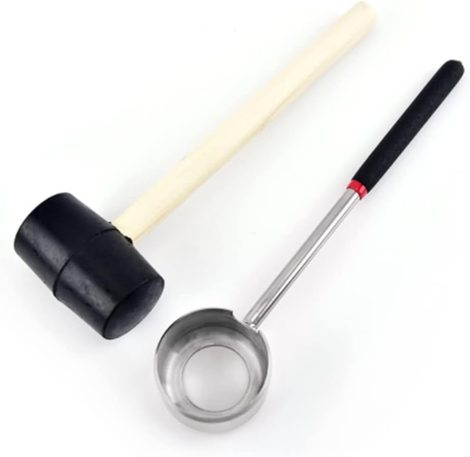 Stainless Steel Coconut Shell Opener Puncher Rubber Hammer Kitchen Tool Pierce