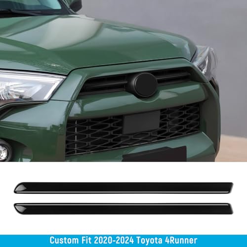 Image of ZZEQYG Grille Insert Cover Trim Compatible with 2024 2023 2022 2021 2020 Toyota 4Runner Accessories ABS Middle Front Center Grille Insert Cover Strips (Bright Black)