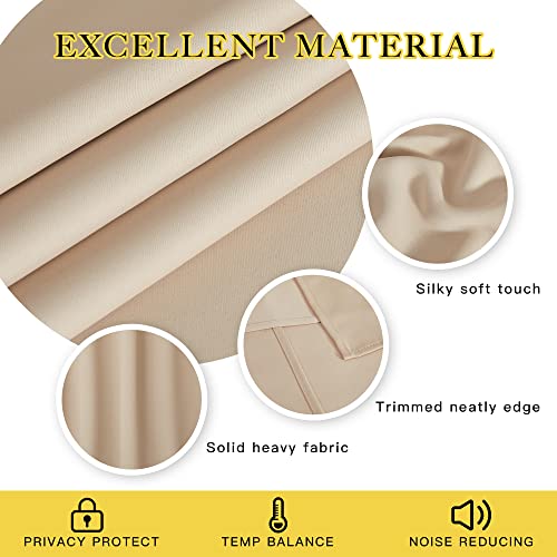 Nicetown Sliding Door Room Divider Curtain, Blackout Patio Door Curtain Panels, Privacy Thermal Window Treatment Drape For Department With (Biscotti Beige, W100 X L95) #TOP4