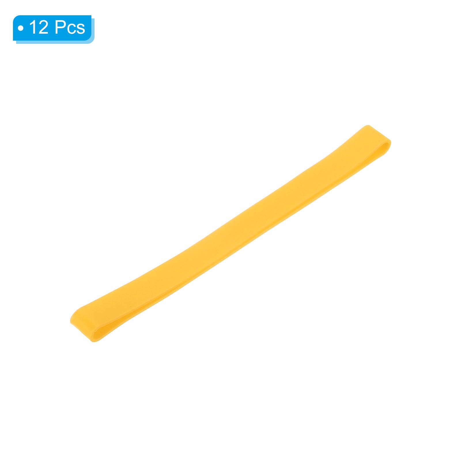 PATIKIL 5.5" Rubber Bands, 12 Pcs Durable Elastic Stretchy Bands for Books Notebooks, Art, Traps, Exercise, Cooking, Yellow - Image 3