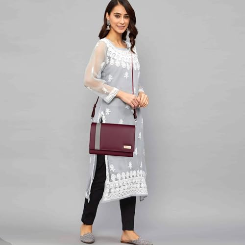 Image of ALSU Women's trendy Sling Bag | handbag | purse | crossbody bag| deattachable straps | adjustable straps |card slots side bag| phone pocket