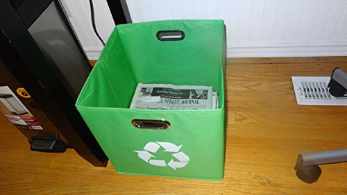 Alexi Ricci Green Newspaper and Magazine Recycling Folding Bin Basket Holder