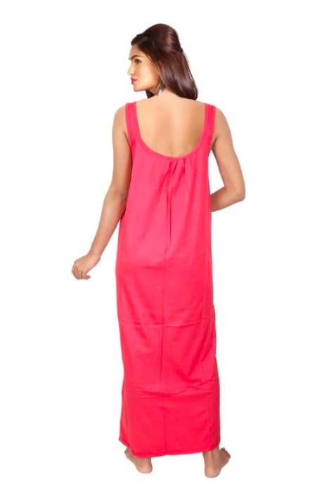 Image of Women's Sleeveless Maxi Night Dress, Spaghetti Strap Nighty, Comfortable Sleepwear Pack of 2