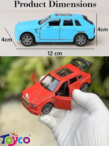 Image of toyco Alloy Metal SUV Toy Car for Kids | Pull Back Unbreakable Small Toy Cars | Openable Doors, Smooth & Shiny Edges |1:36 Scale | Gift Toys for Boys and Girls Age 3+ | (rols Royce culina)