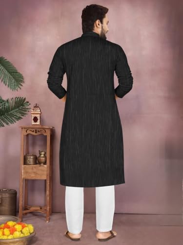 Image of Men's South Cotton Textured Ethnic Kurta Regular Fit Traditional Casual Wear