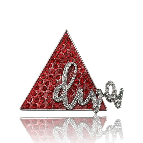 Broche Diva Sorority CENWA en émail rouge et blanc de qualité supérieure