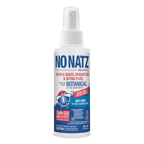 No Natz Botanical Insect Repellent DEET-Free Made with Natural Essential Oils Non-Greasy Formula Made in the USA Fresh Scent 4 Ounce Spray Bottle