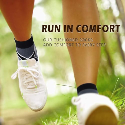 Image of NEWZILL Ankle Compression Socks for Men & Women, Cushioned Low Cut Compression Running Socks with Ankle Support