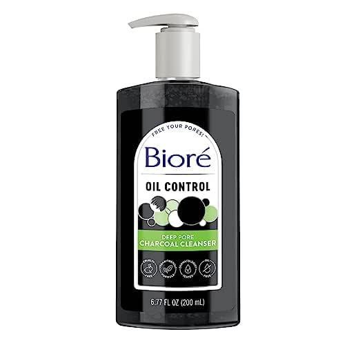 Biore Deep Pore Charcoal Face Wash, Daily Facial Cleanser for