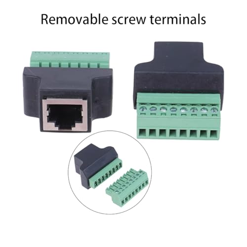 Adaptador RJ45 Hembra a Terminal de Tornillo 8 Pines x4 miniatura 4