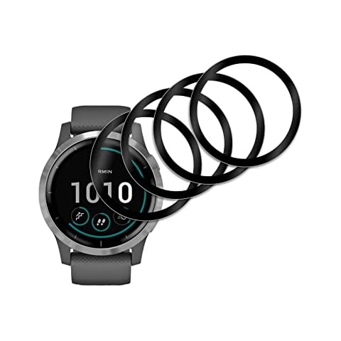 [Pack of 4] Compatible with Garmin Vivoactive 4 45 mm Screen Protector, 3D Curved Full Coverage Protection Screen Protector, Anti-Scratch, Bubble-Free HD Clear for Garmin Vivoactive 4 45 mm Cover