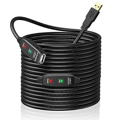 baolongking Cable alargador USB de 5 m, 10 m, 15 m ó 20 m. USB 2.0, repetidor activo, con conectores macho a hembra, cables largos con amplificador de señal (15m) | Ya disponible en tu tienda friki favorita! En mundofriki.es!
