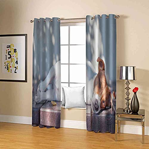 Rideaux occultants épais 100% polyester isolant avec oeillets pour grand salon