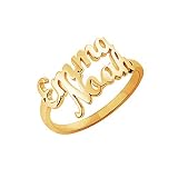 Yofair Personalized Name Rings Sterling Silver Custom Initial Rings Customize Mother Rings Christmas