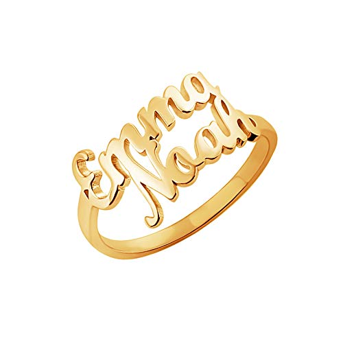 Yofair Personalized Name Rings Sterling Silver Custom Initial Rings Customize Mother Rings Christmas Gift For Women Girls #TOP9