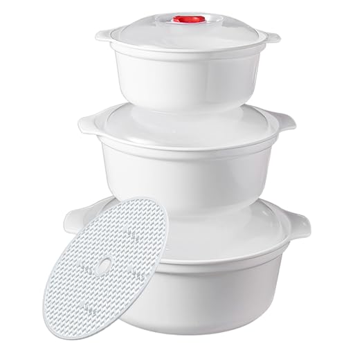 POYIPI 3 Piece Microwave Bowls with Lids